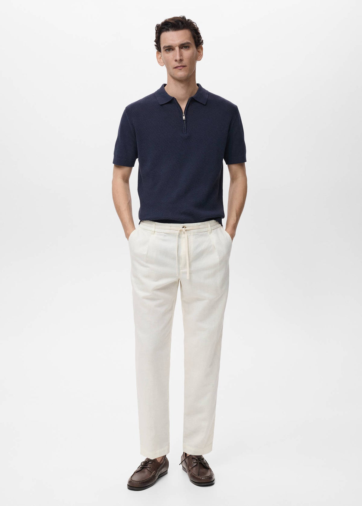 Mango Slim-Fit Trousers With Drawstring