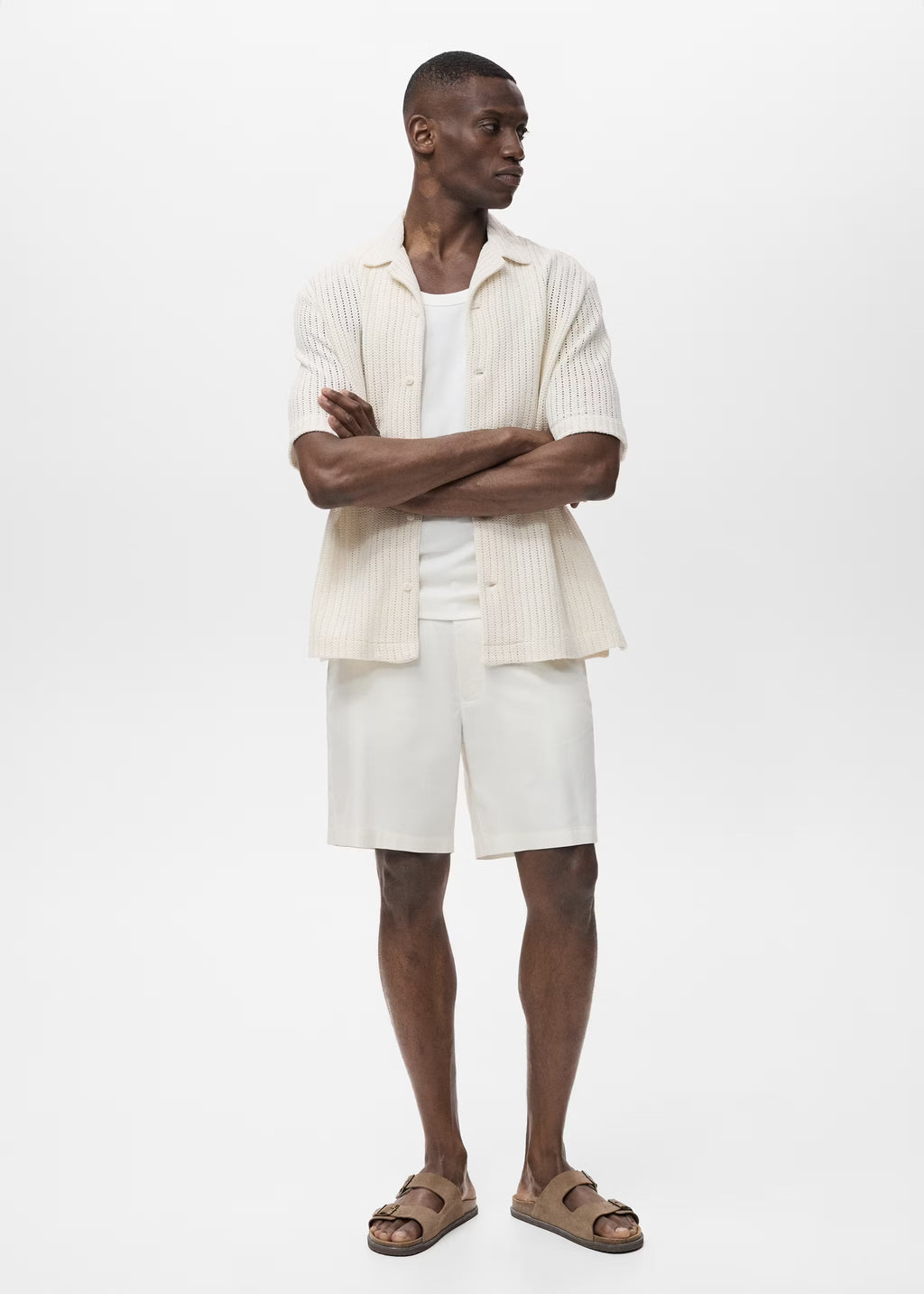 Mango Regular Openwork Cotton Shirt