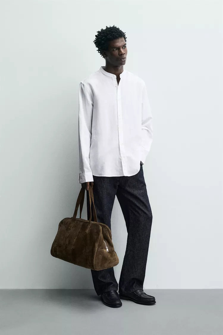 Zara Relaxed Fit Linen/Cotton Shirt