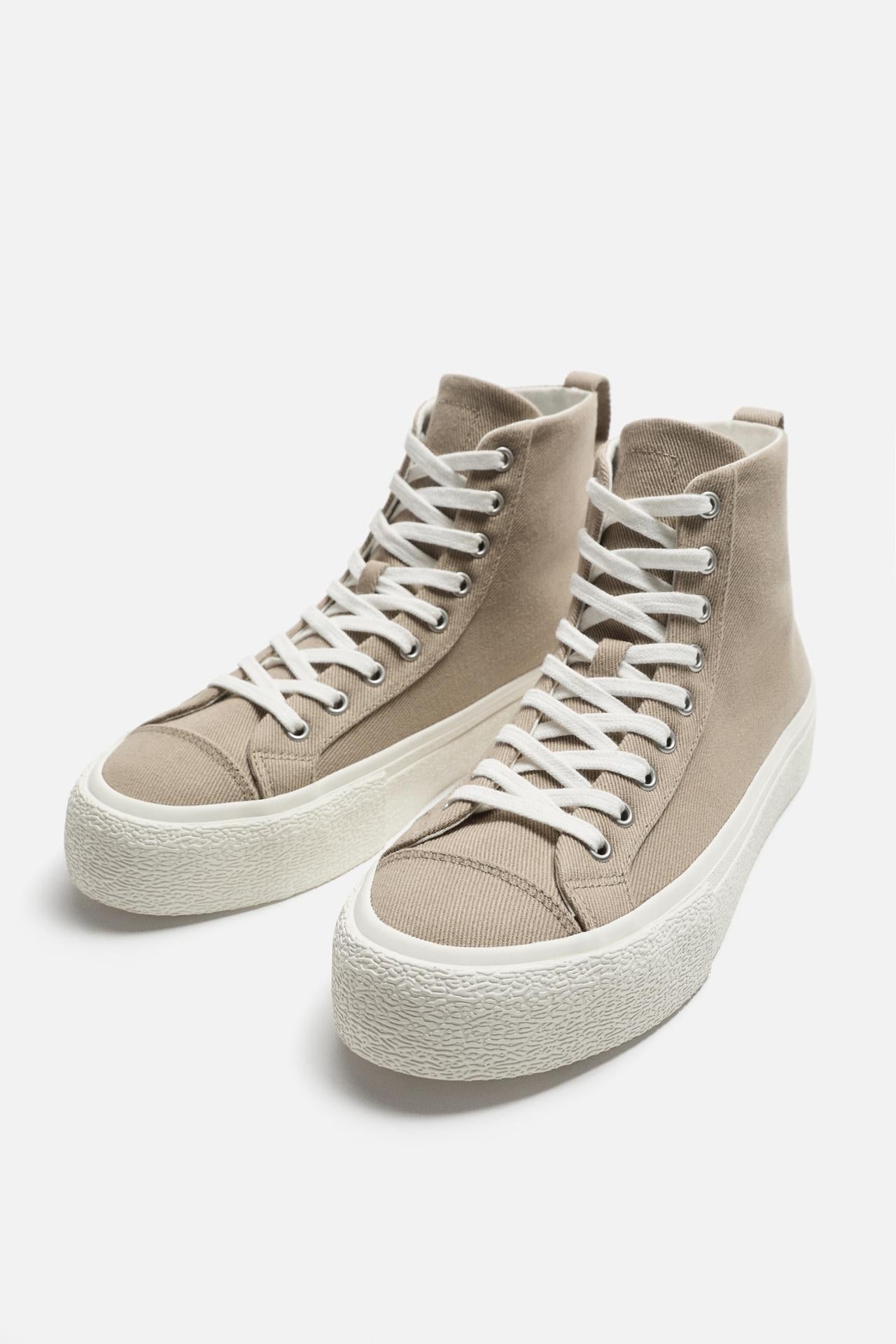 Zara Fabric High-Top Sneakers