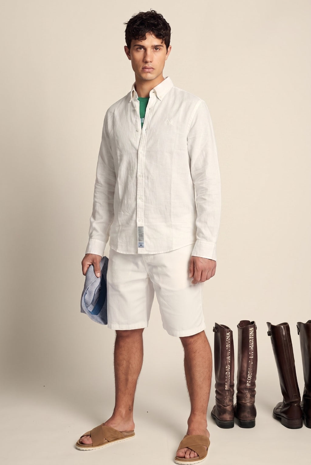 La Martina Regular Fit Cotton & Linen Shirt With Small Logo - Rodolfo