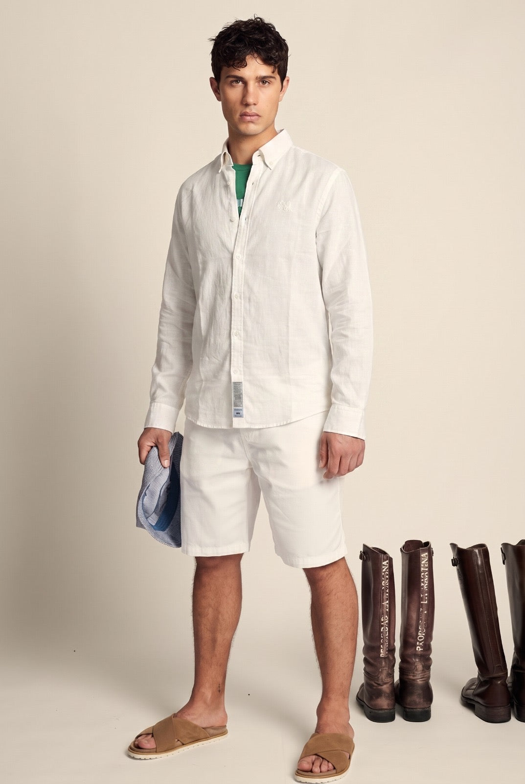 La Martina Regular Fit Cotton & Linen Shirt With Small Logo - Rodolfo