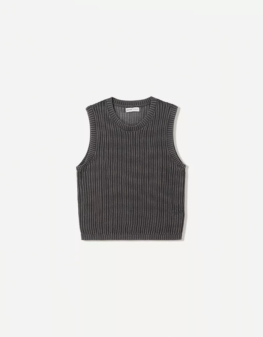 Bershka Faded-Effect Gilet