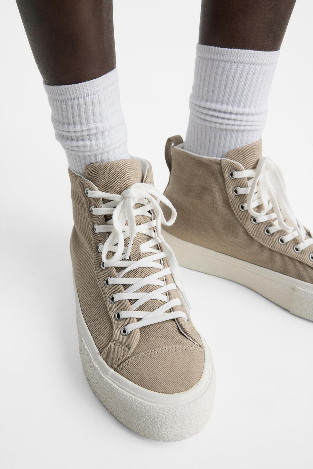 Zara Fabric High-Top Sneakers