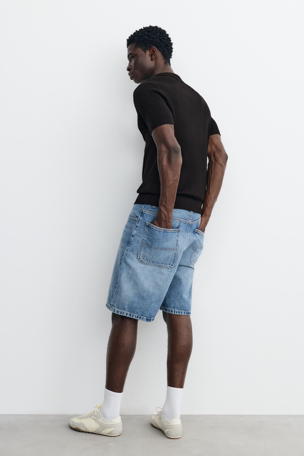 Pull&Bear Short Sleeve Knit Polo Shirt