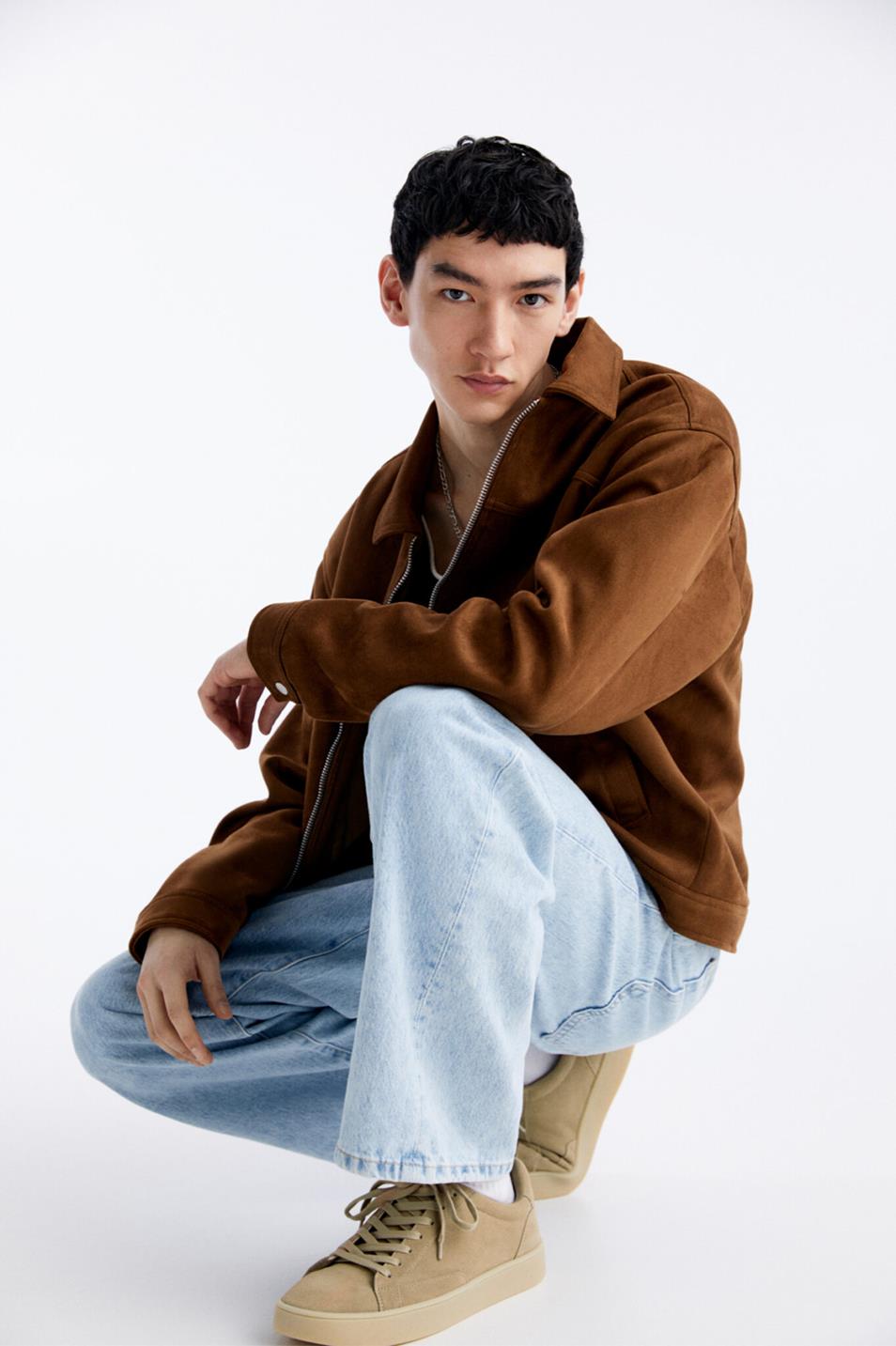 Pull&Bear Leather Split Suede Trainers