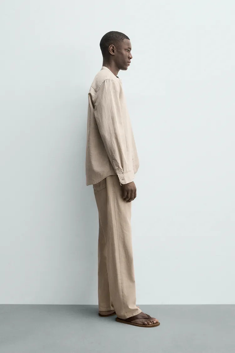 Zara Relaxed Fit Linen/Cotton Shirt