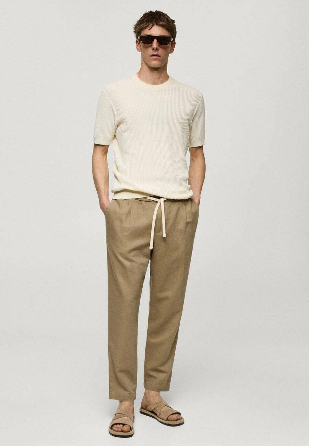Mango Slim-Fit Trousers With Drawstring