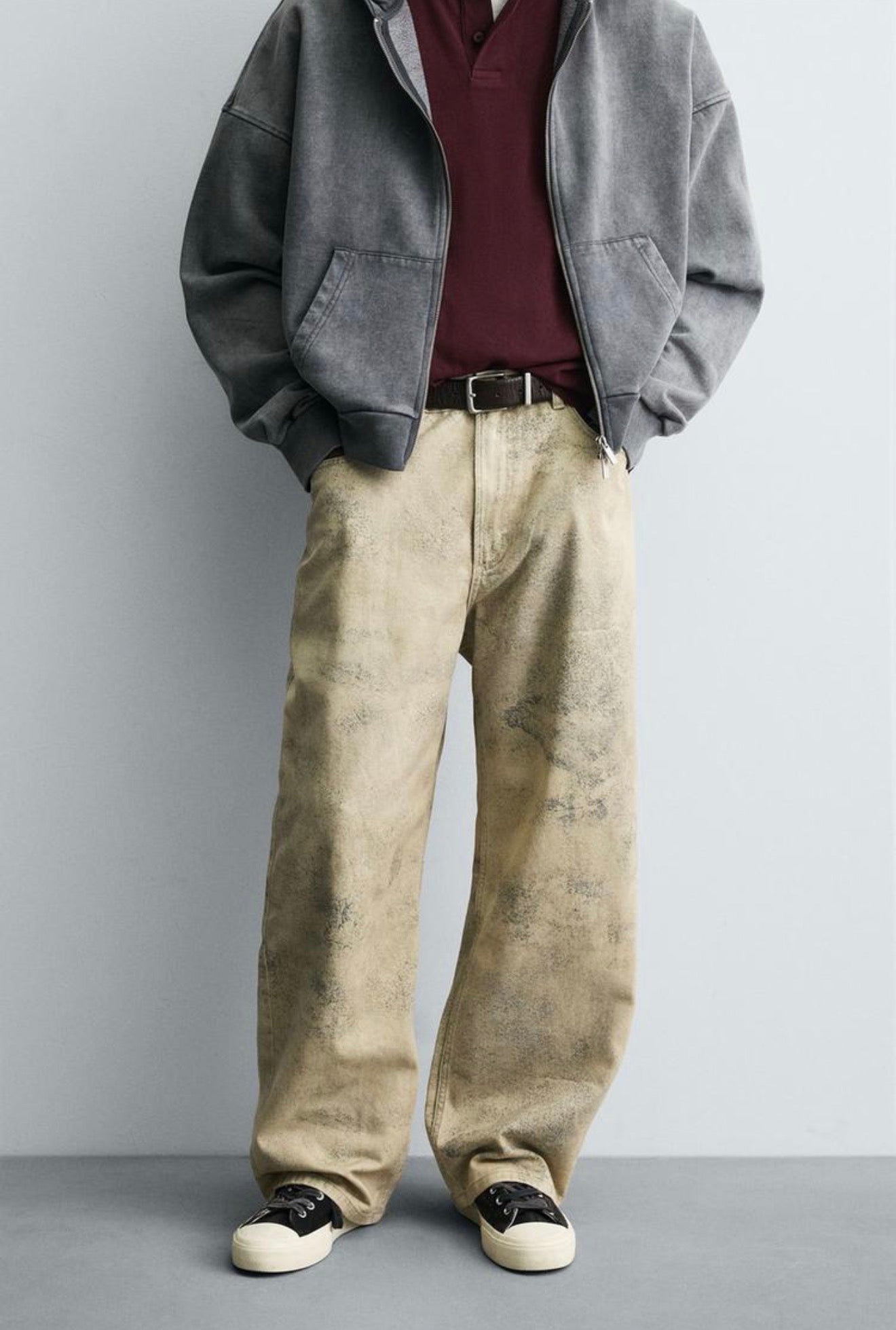 Zara Faded Print Baggy Fit Trousers