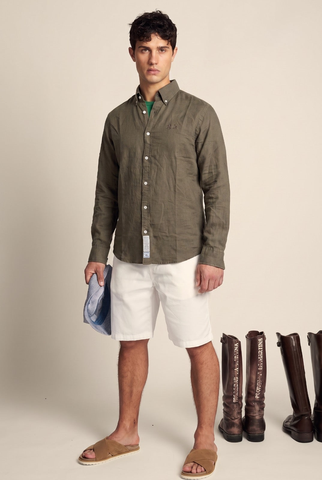 La Martina Regular Fit Cotton & Linen Shirt With Small Logo - Rodolfo