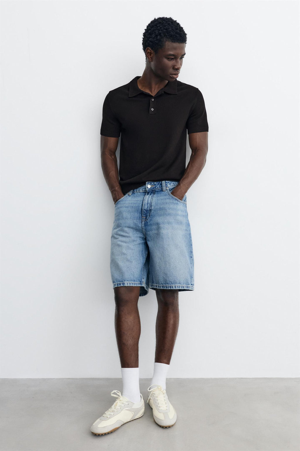 Pull&Bear Short Sleeve Knit Polo Shirt
