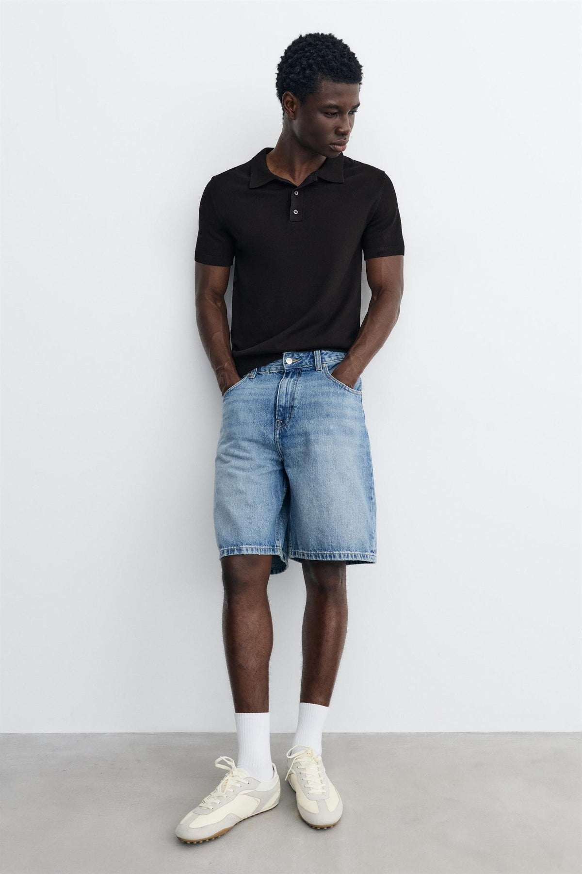 Pull&Bear Short Sleeve Knit Polo Shirt