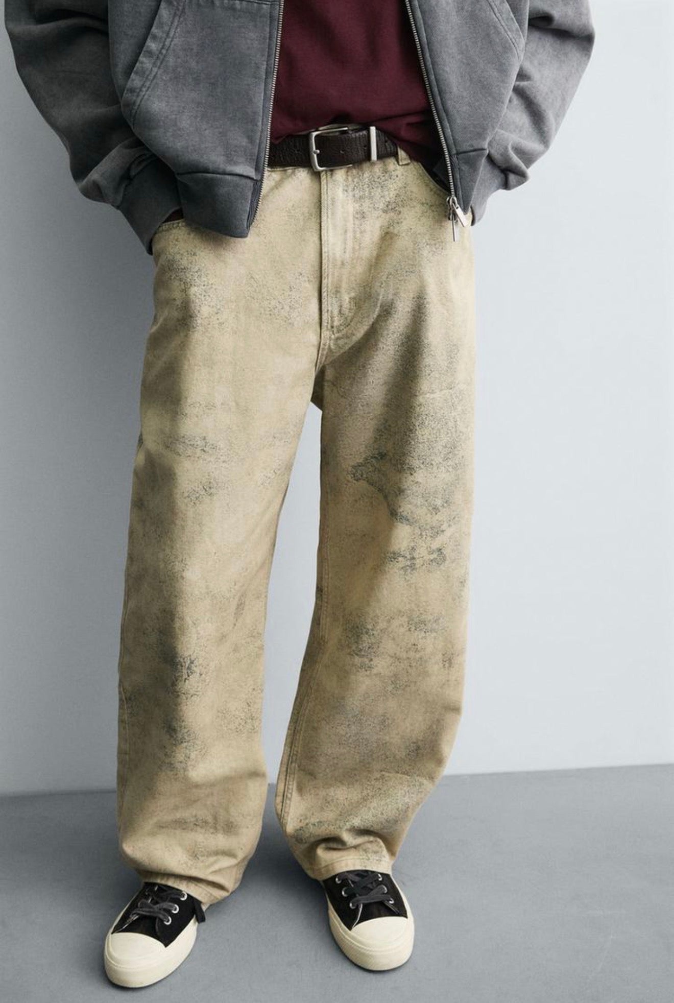 Zara Faded Print Baggy Fit Trousers