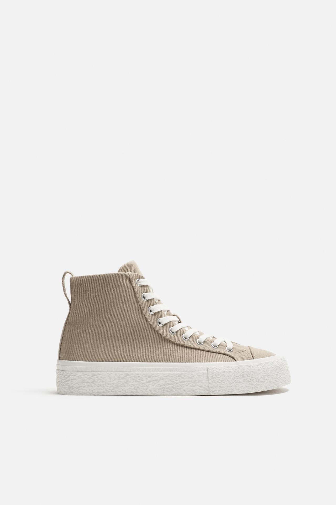 Zara Fabric High-Top Sneakers