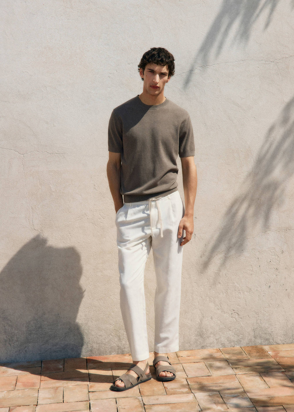Mango Slim-Fit Trousers With Drawstring