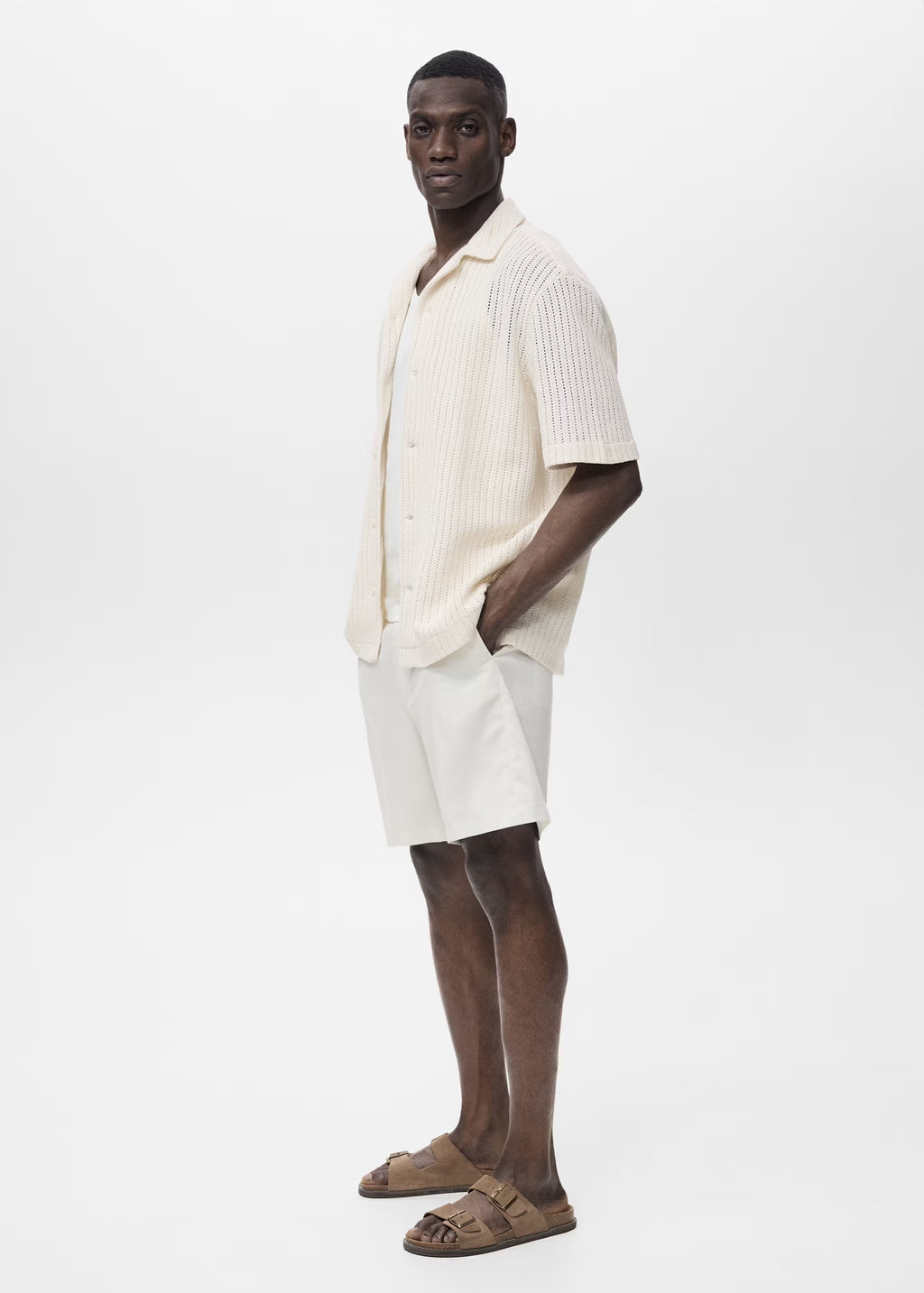Mango Regular Openwork Cotton Shirt