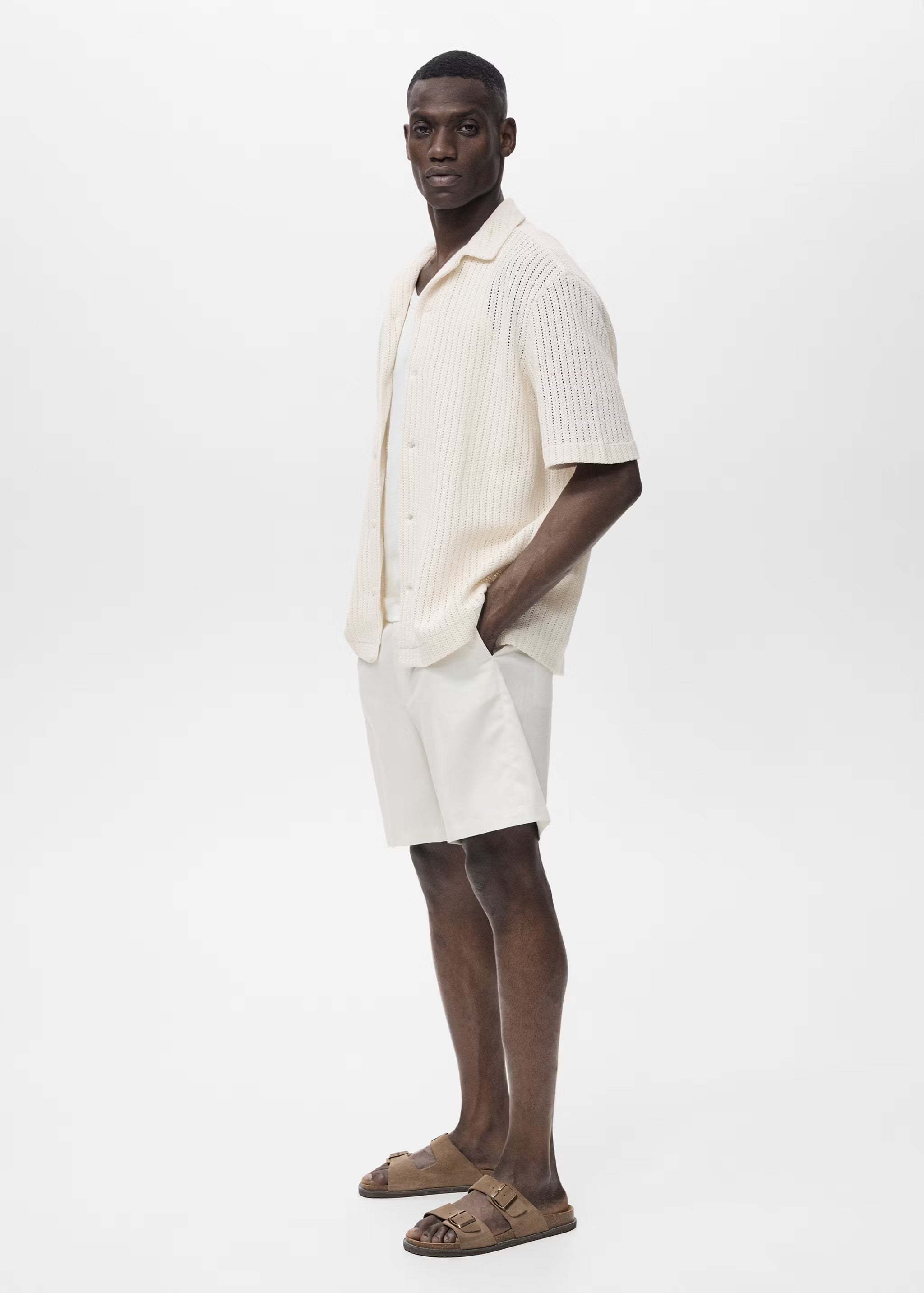Mango Regular Openwork Cotton Shirt