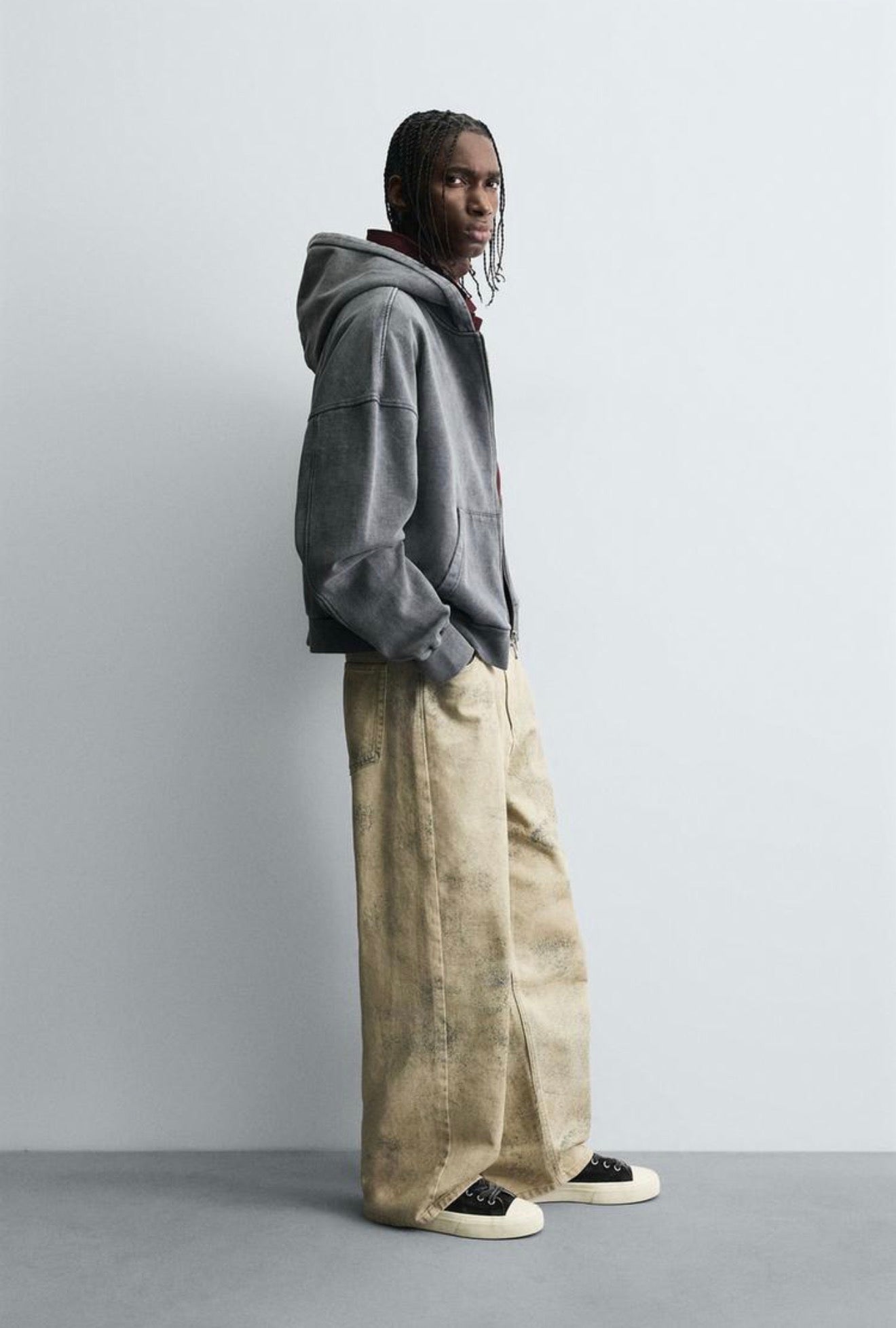 Zara Faded Print Baggy Fit Trousers