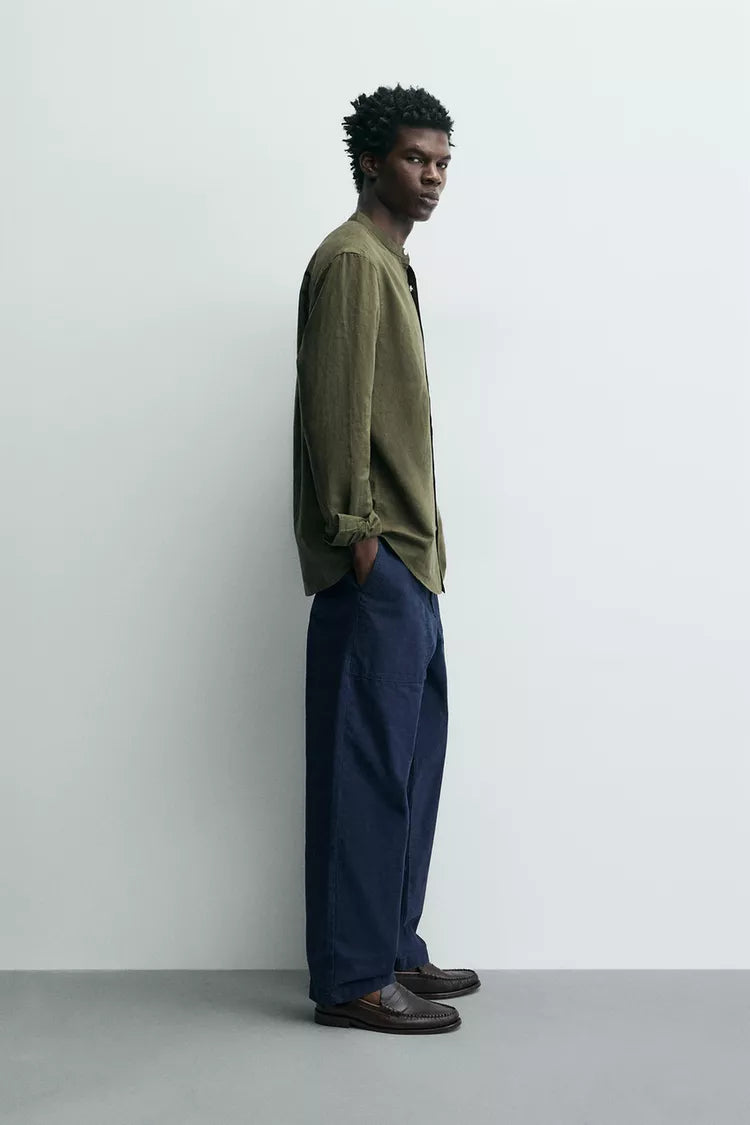 Zara Relaxed Fit Linen/Cotton Shirt