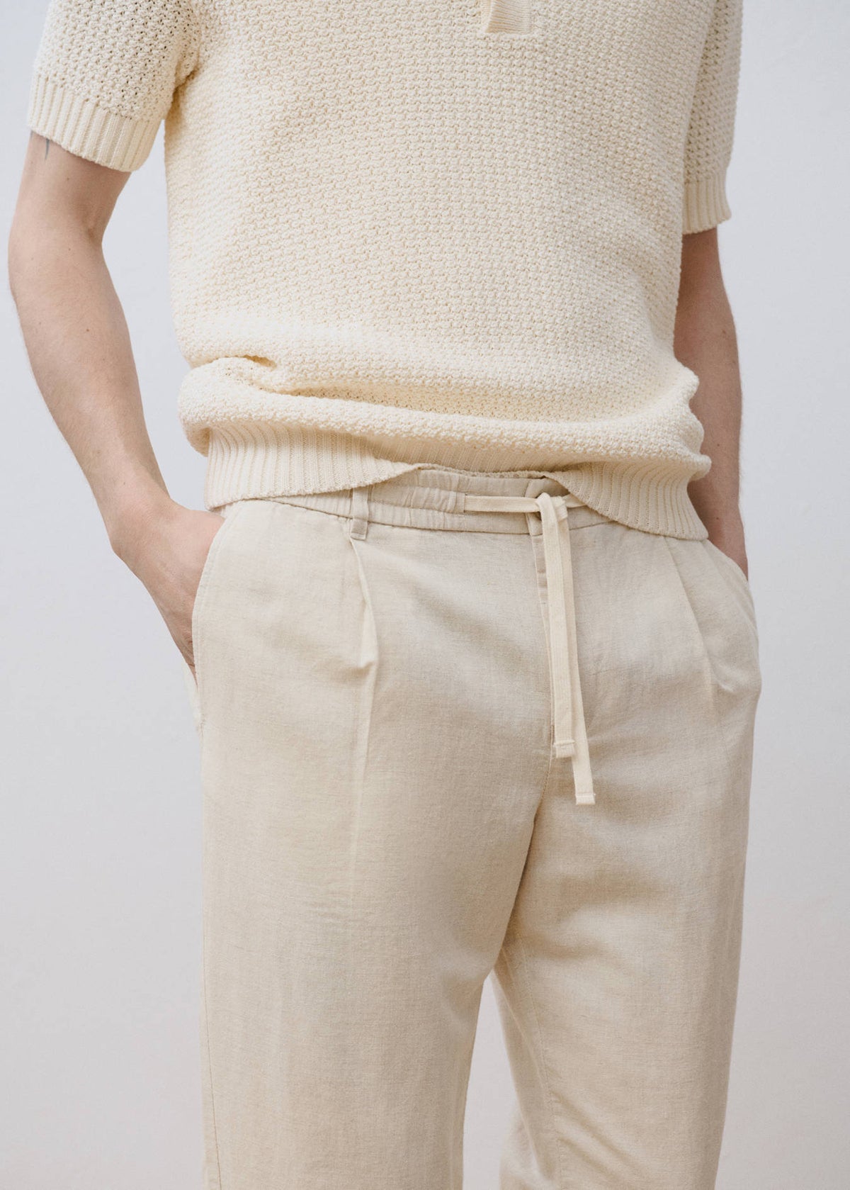 Mango Slim-Fit Trousers With Drawstring