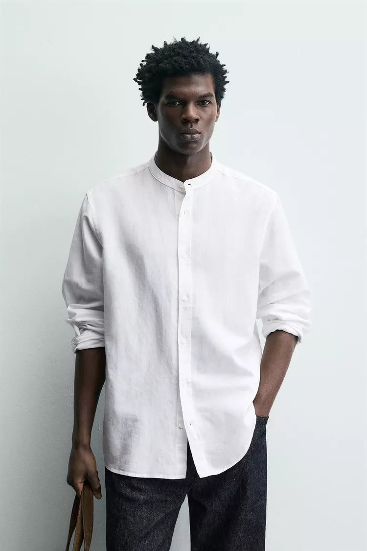 Zara Relaxed Fit Linen/Cotton Shirt