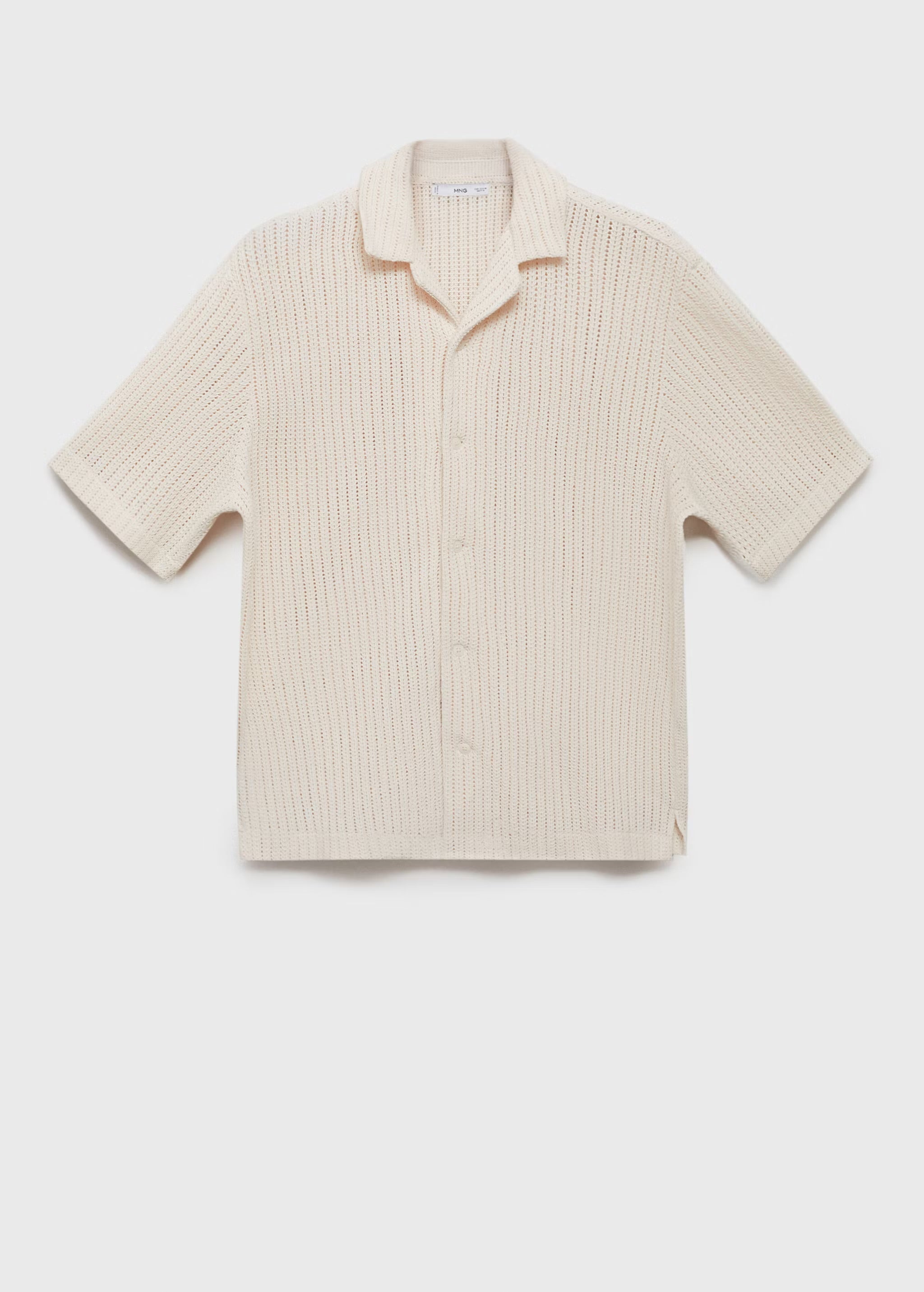 Mango Regular Openwork Cotton Shirt