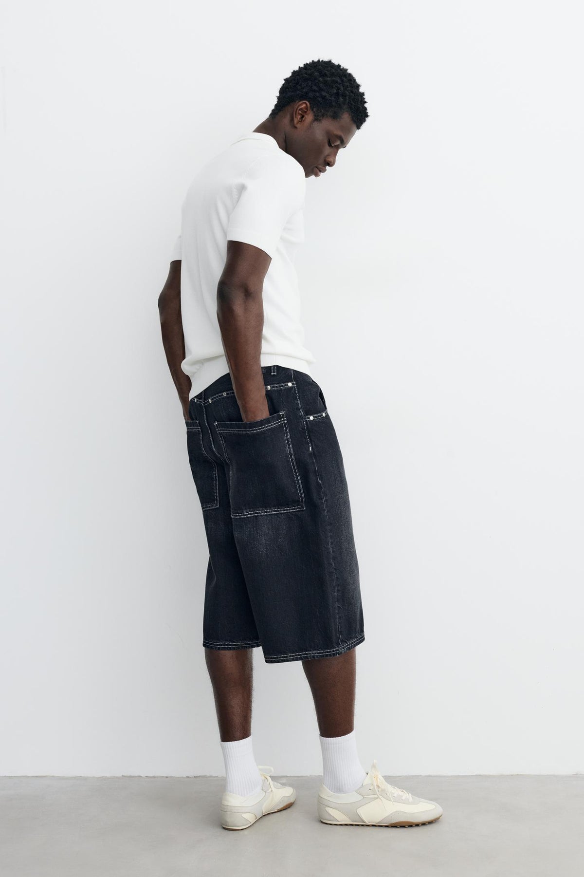 Pull&Bear Short Sleeve Knit Polo Shirt