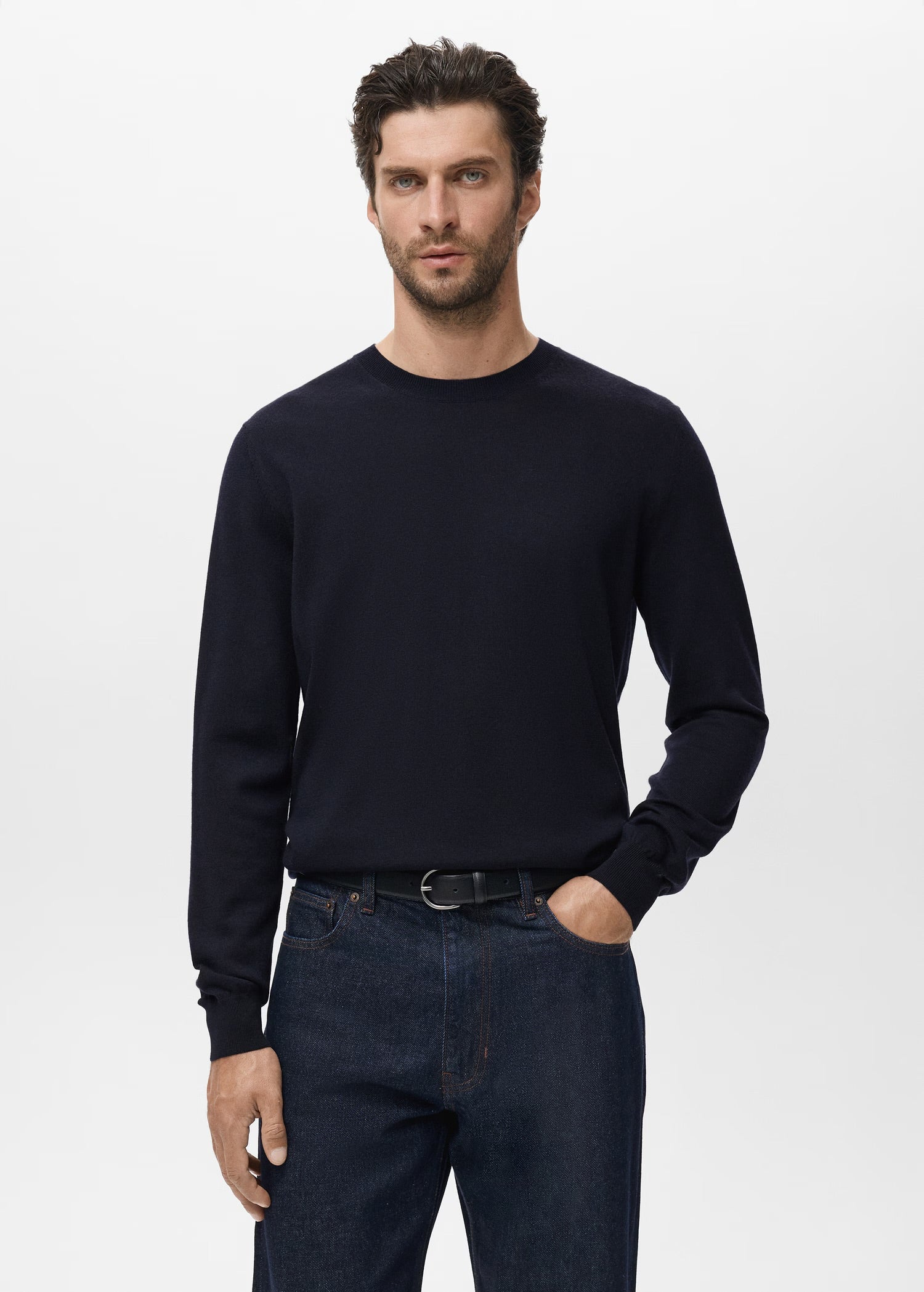 Mango Essential 100% Merino Wool Crew Neck Sweater