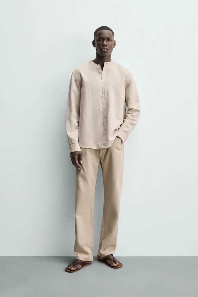 Zara Relaxed Fit Linen/Cotton Shirt