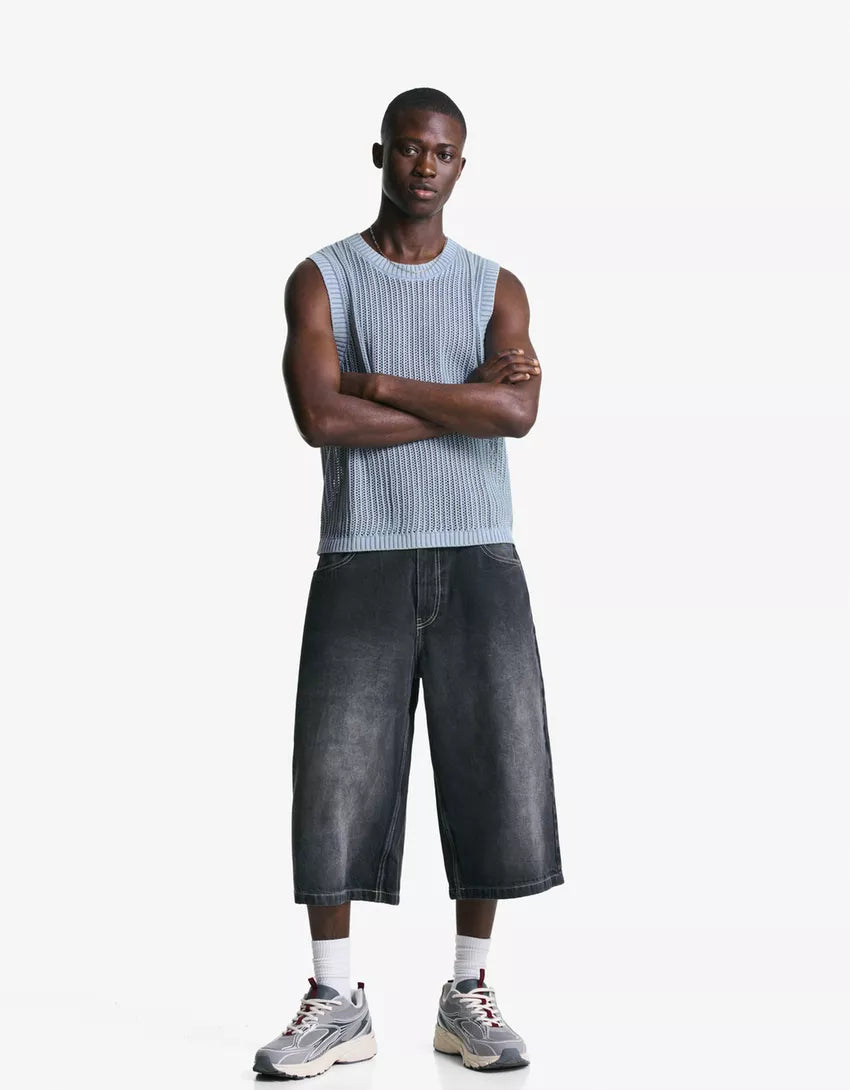 Bershka Faded-Effect Gilet