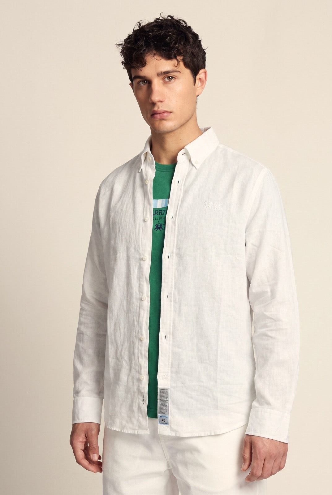 La Martina Regular Fit Cotton & Linen Shirt With Small Logo - Rodolfo