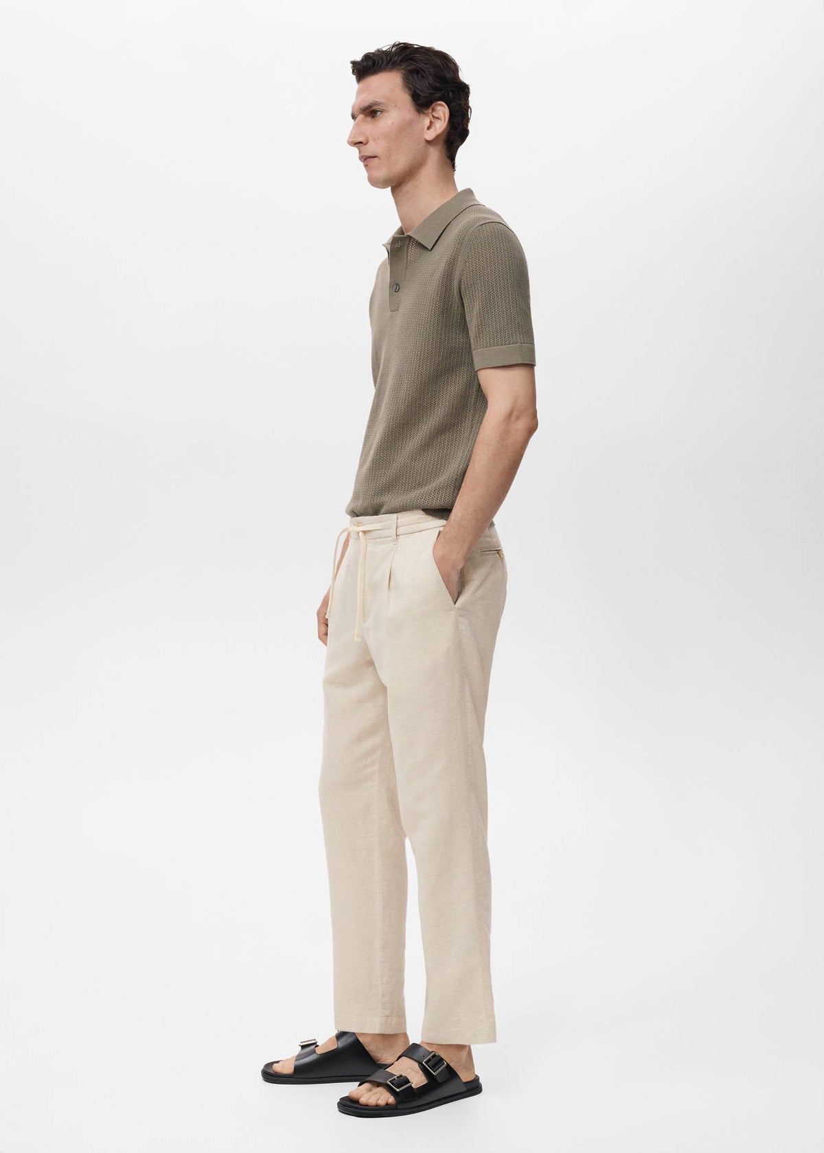 Mango Slim-Fit Trousers With Drawstring