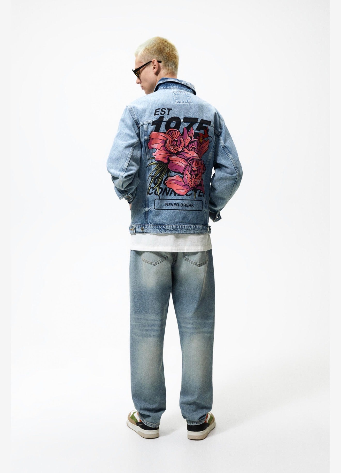 Zara Denim Printed Jacket