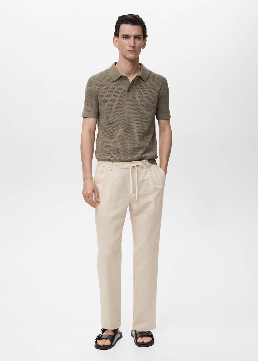 Mango Slim-Fit Trousers With Drawstring