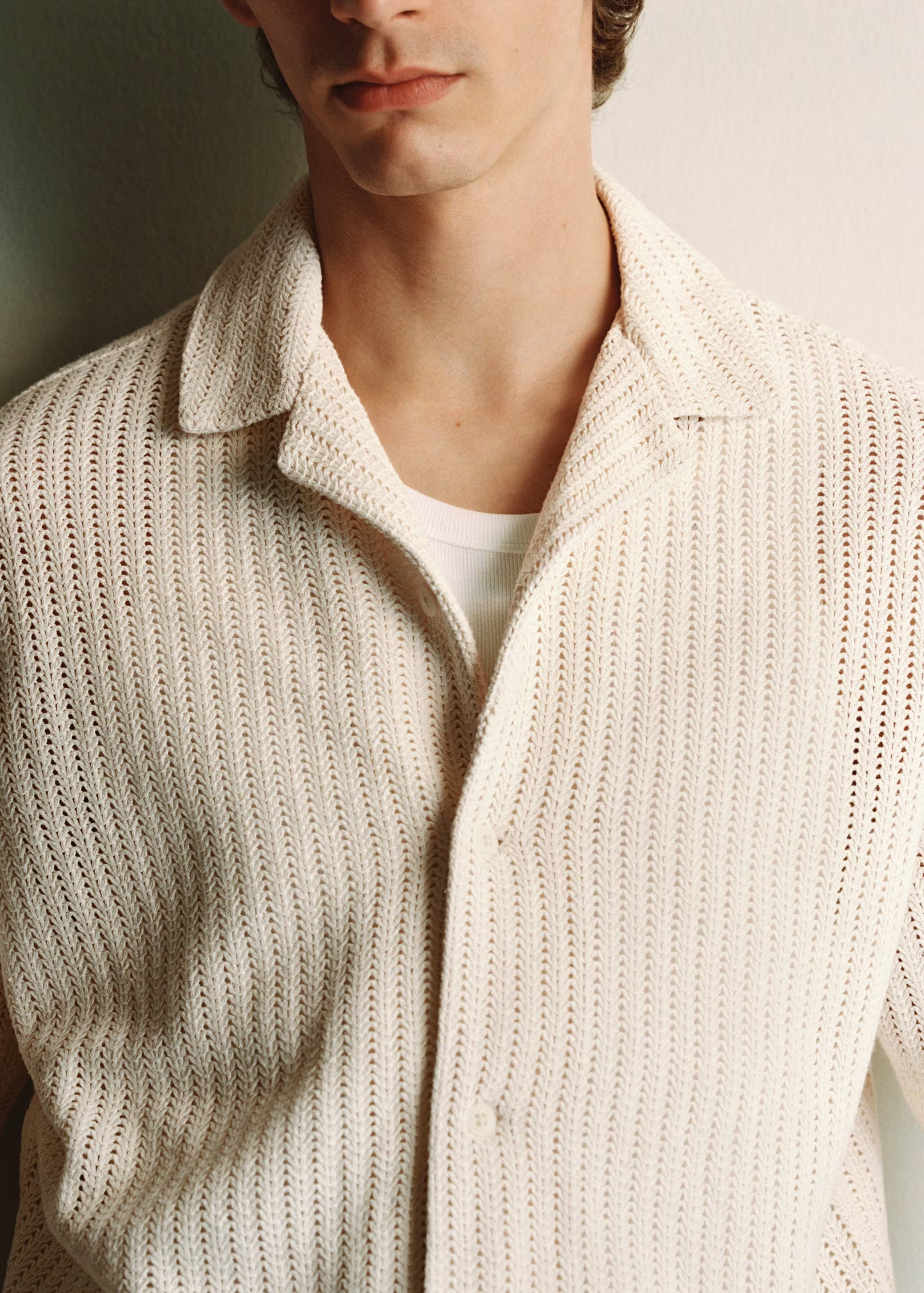 Mango Regular Openwork Cotton Shirt