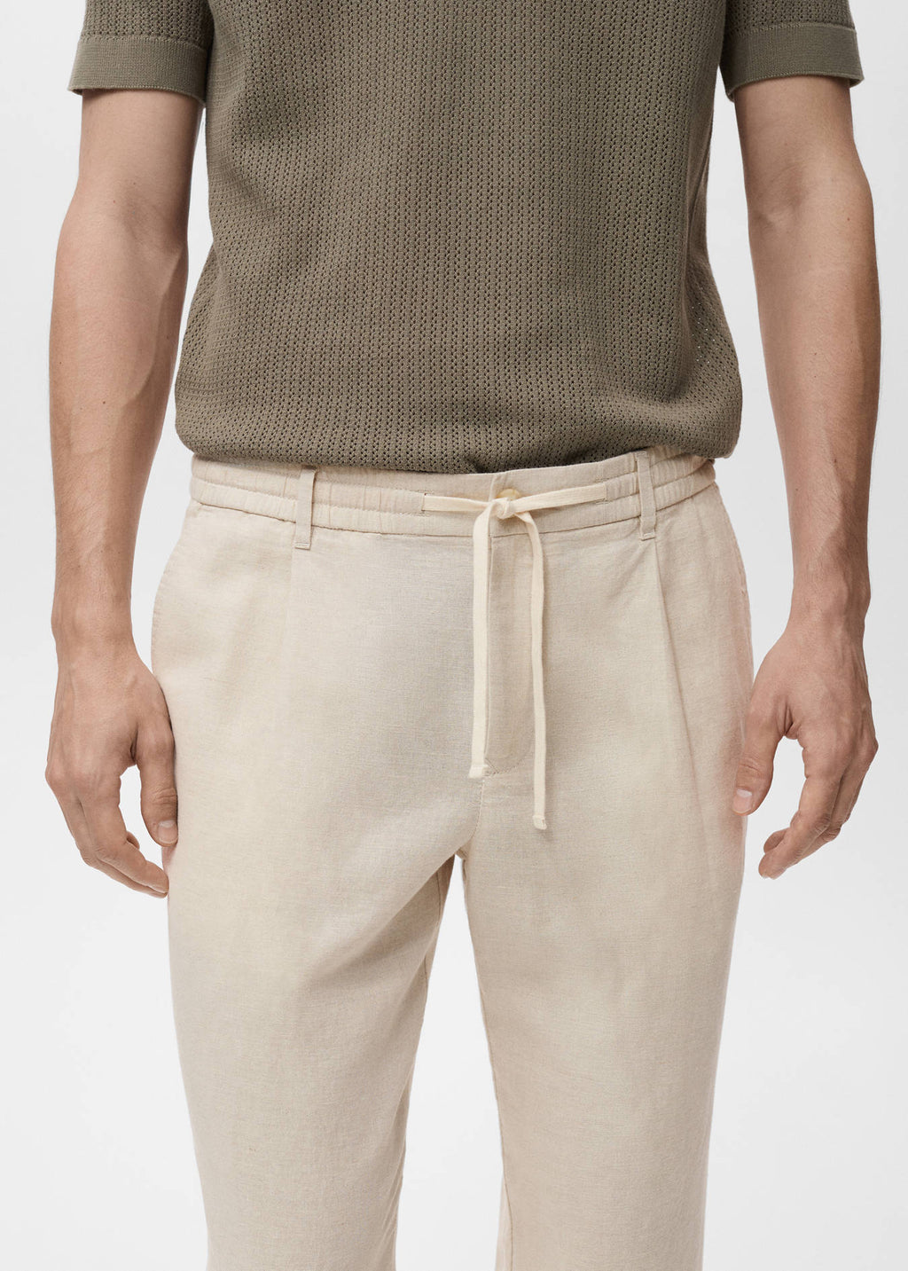 Mango Slim-Fit Trousers With Drawstring