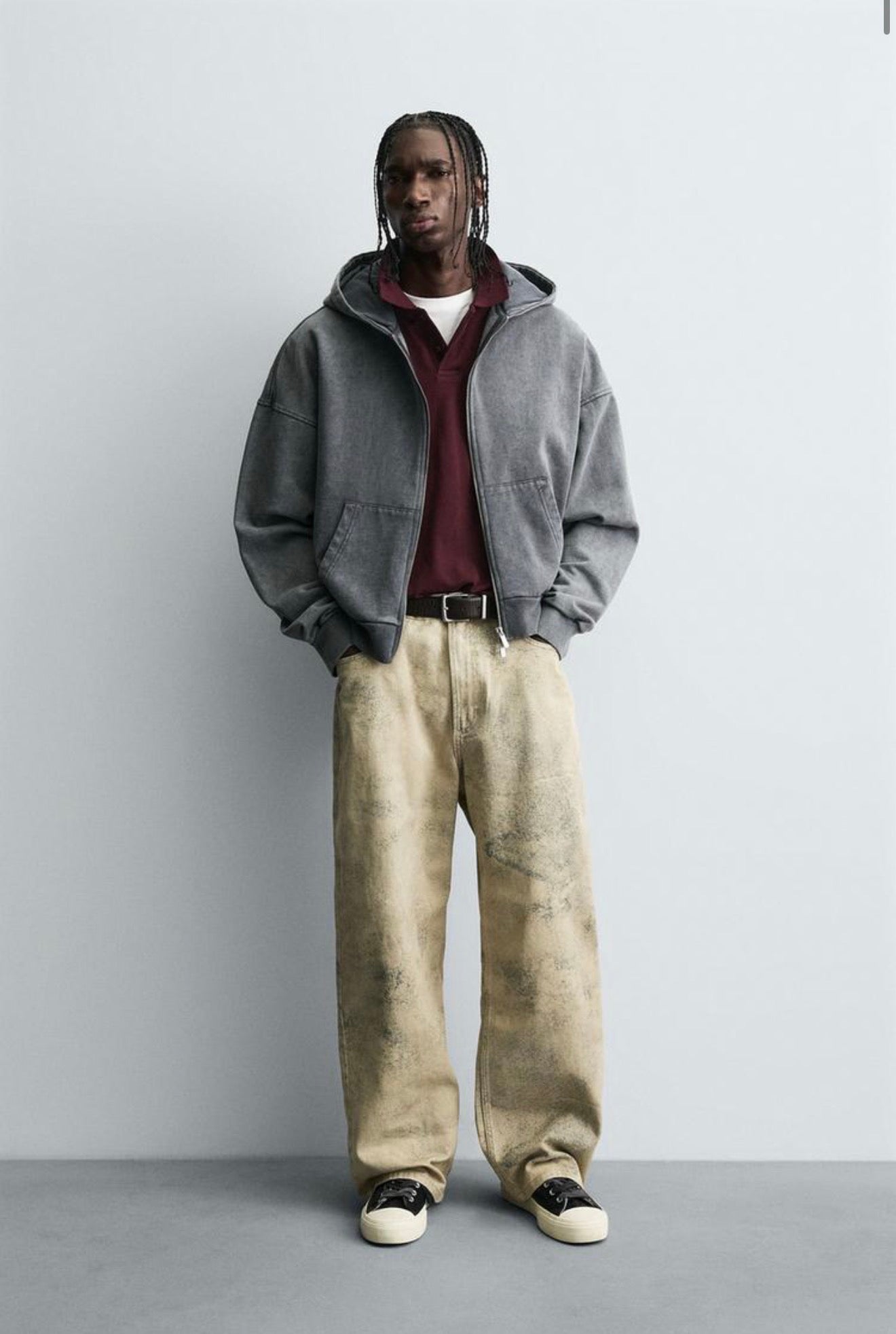 Zara Faded Print Baggy Fit Trousers