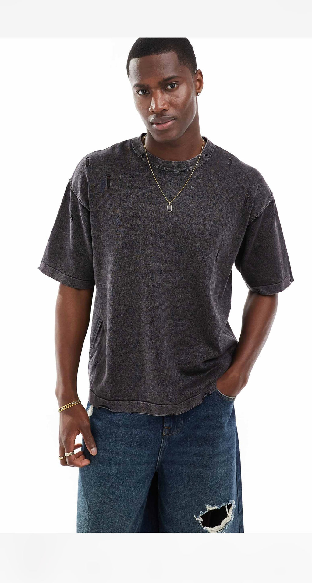 Bershka Ripped Tshirt