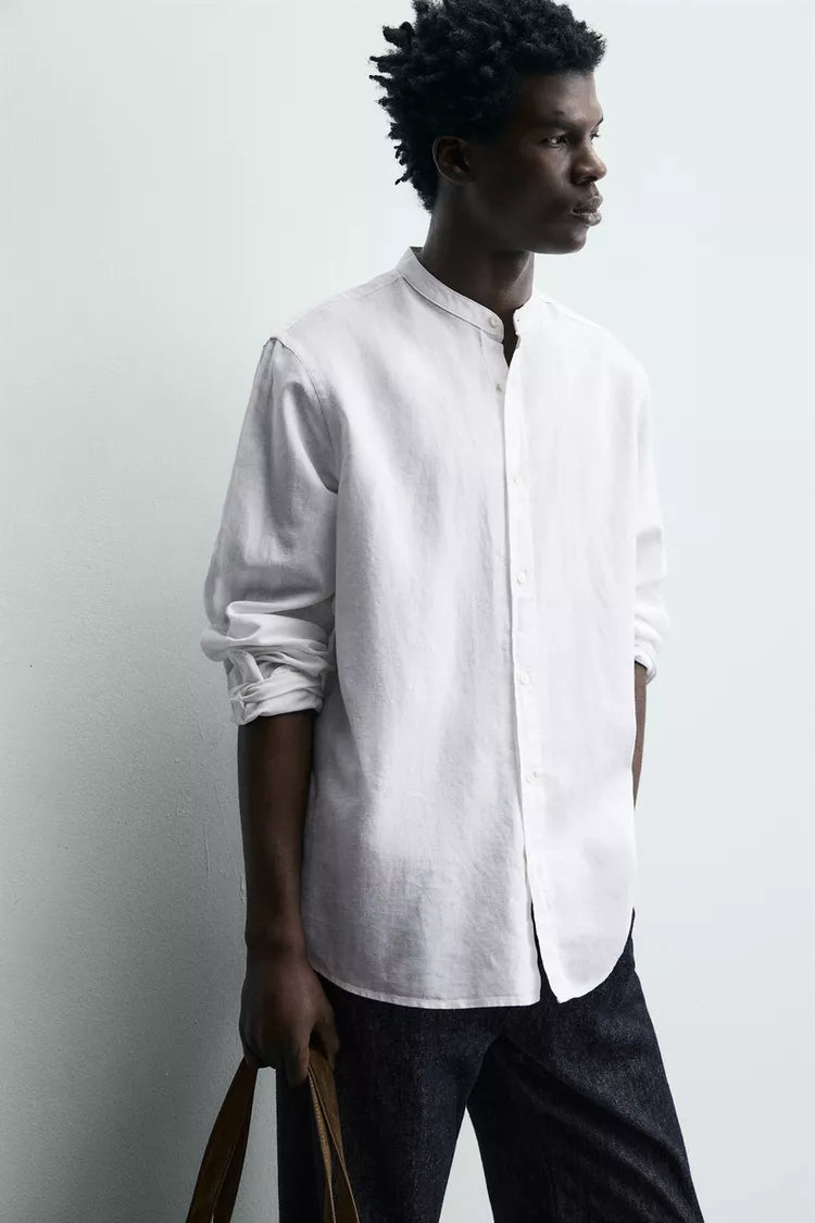 Zara Relaxed Fit Linen/Cotton Shirt