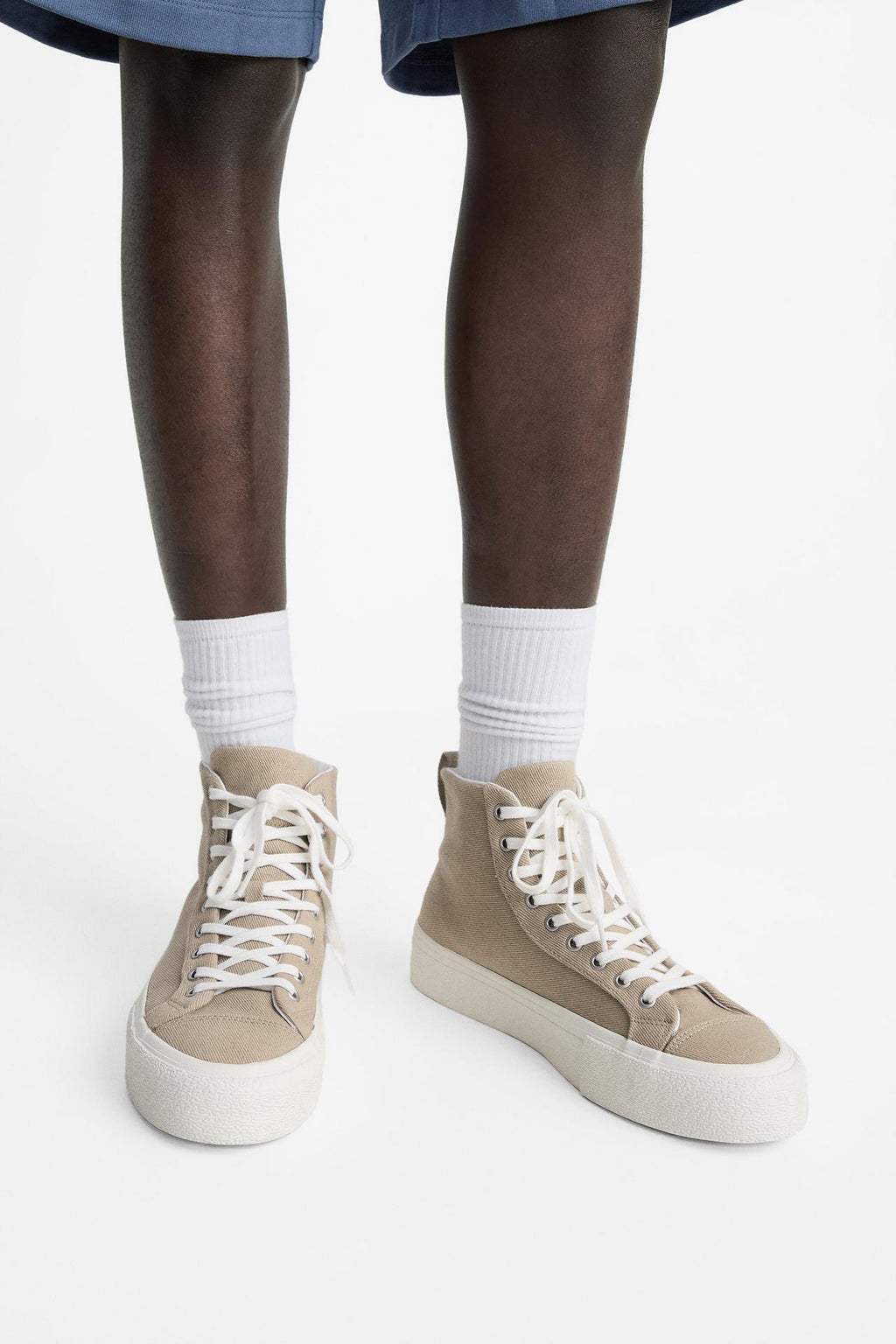 Zara Fabric High-Top Sneakers