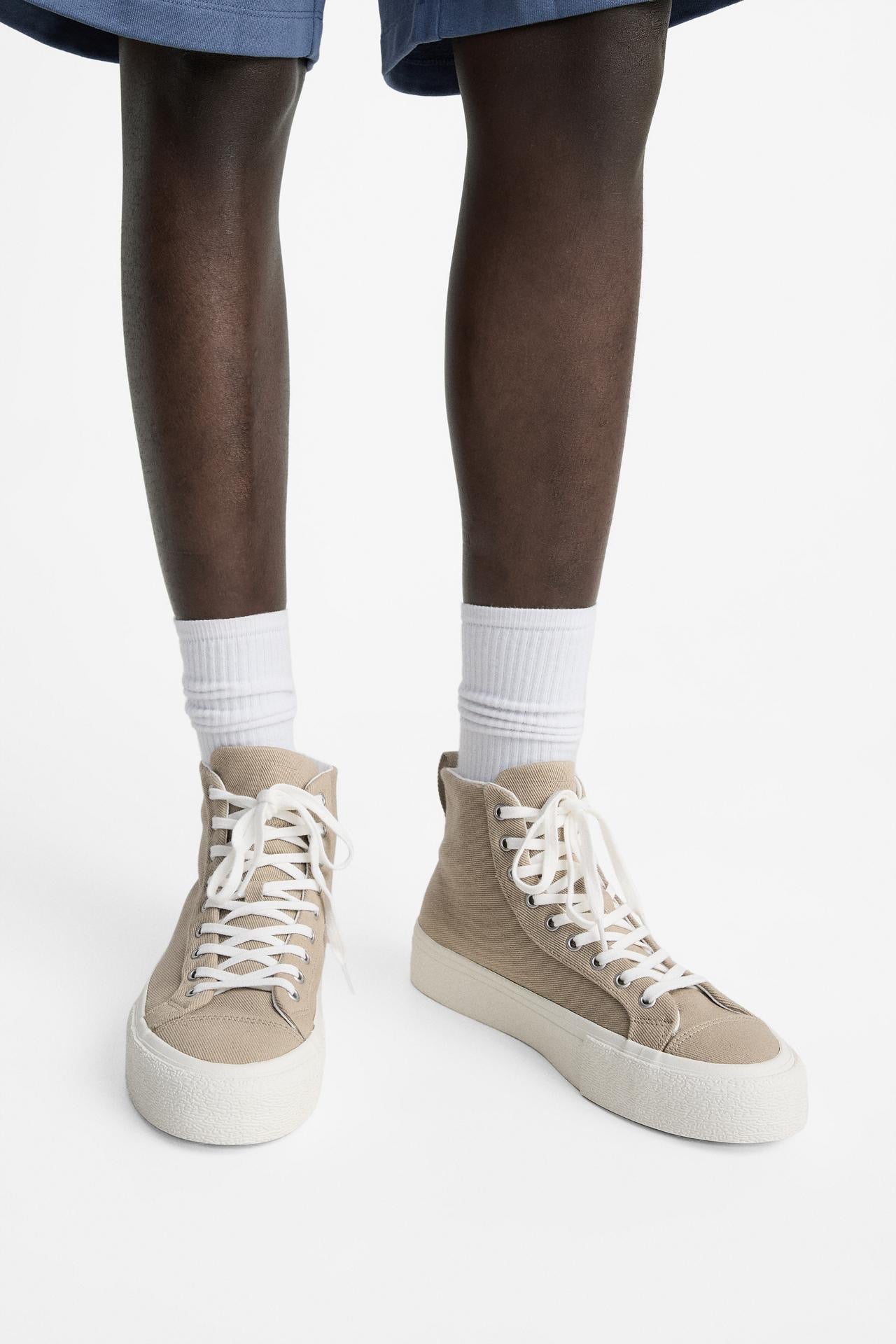 Zara Fabric High-Top Sneakers