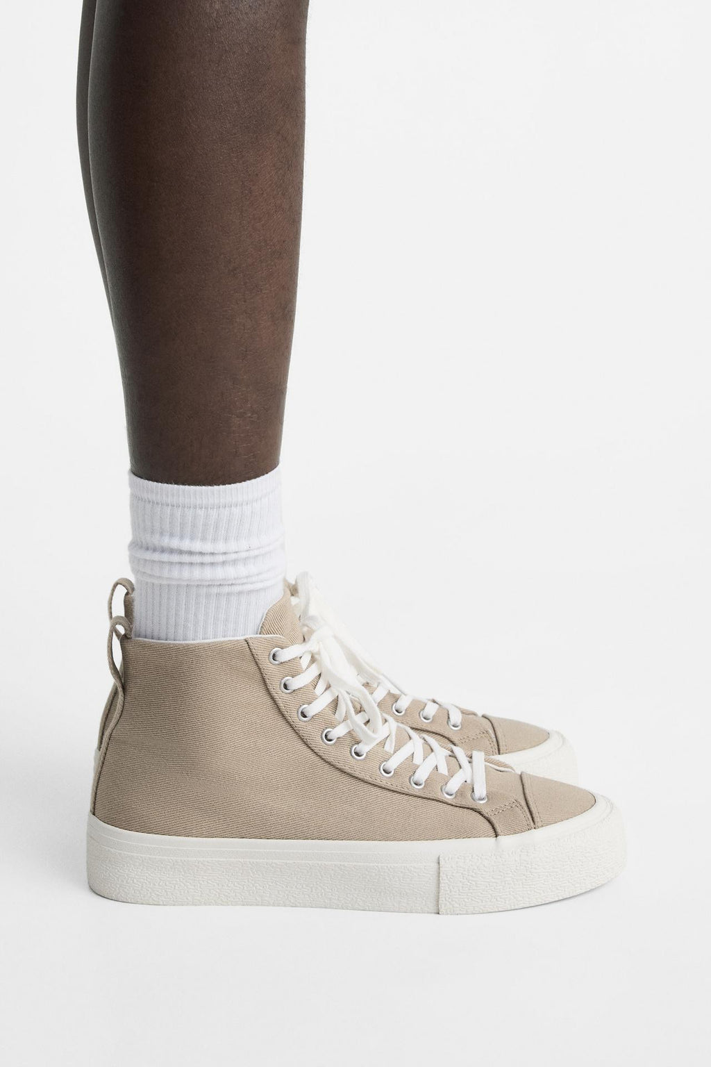 Zara Fabric High-Top Sneakers