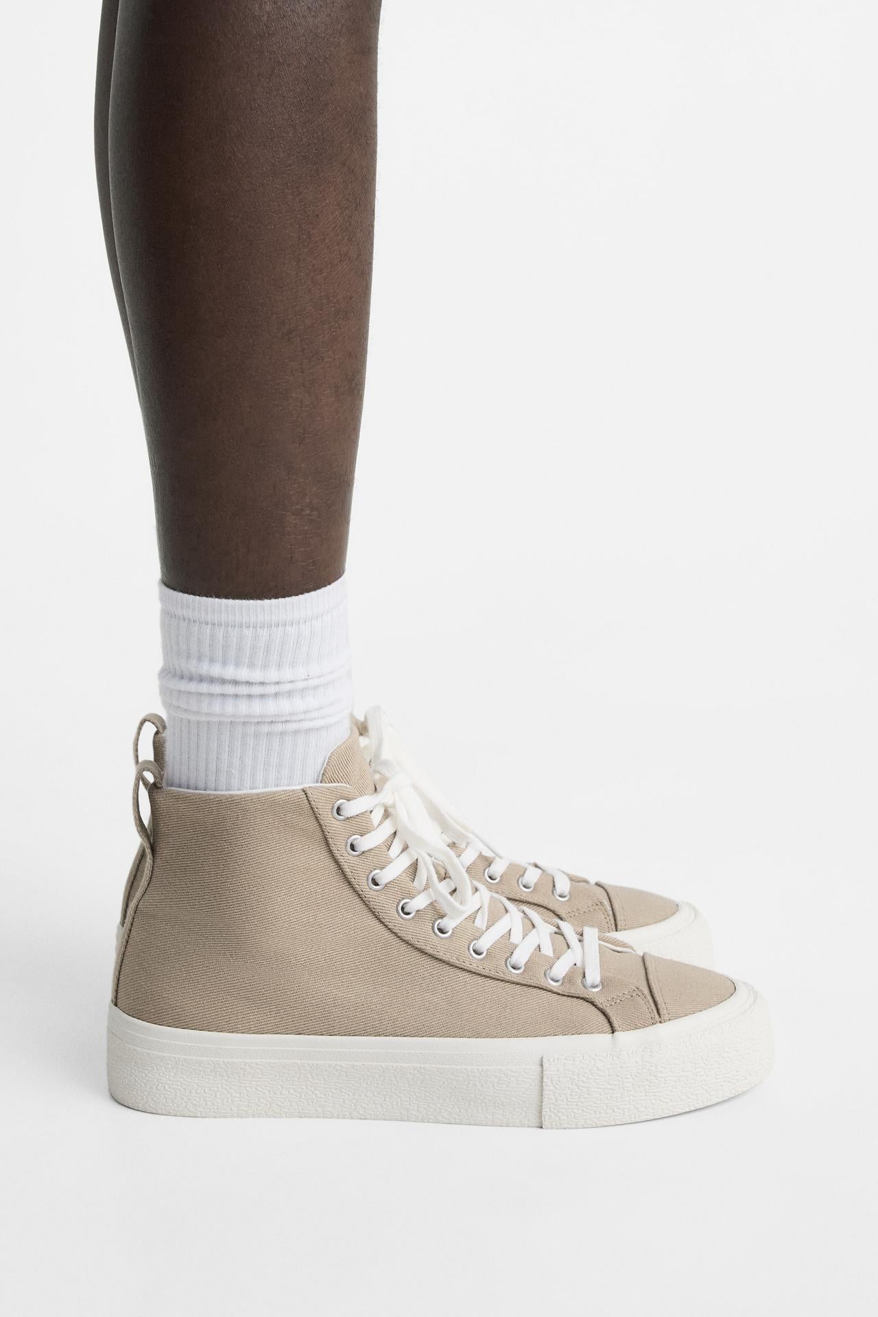 Zara Fabric High-Top Sneakers