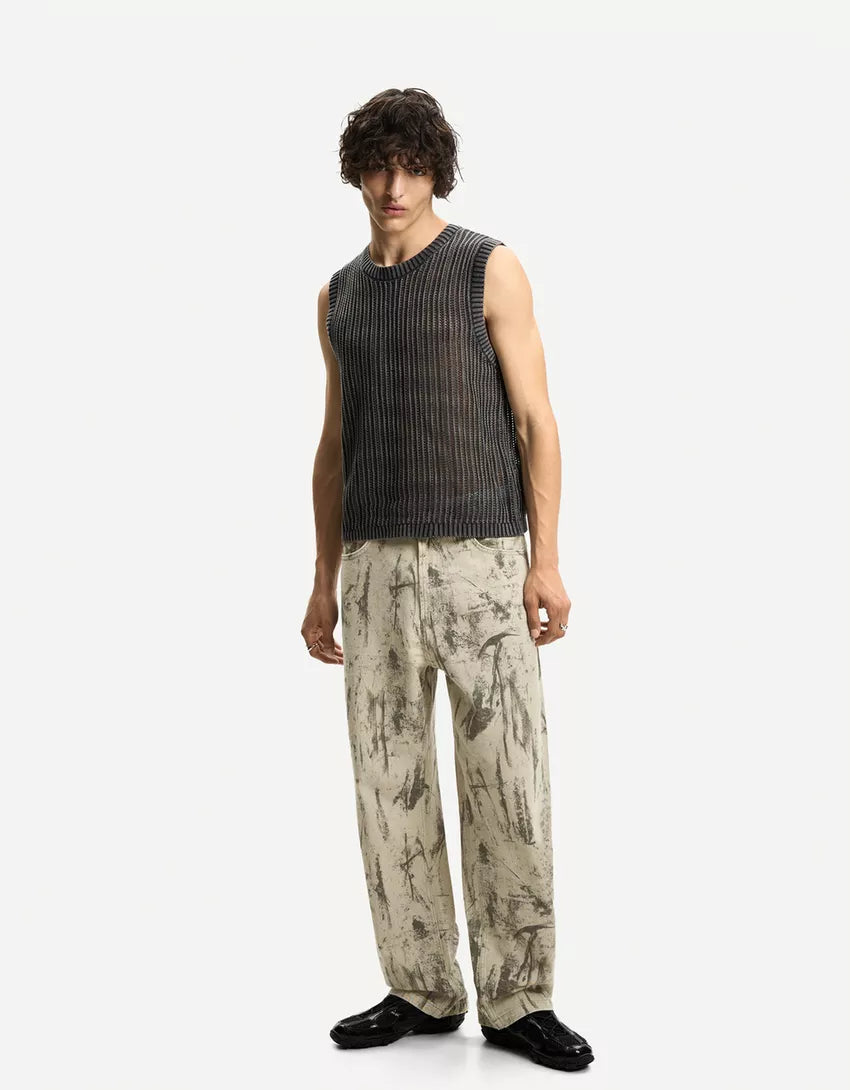 Bershka Faded-Effect Gilet