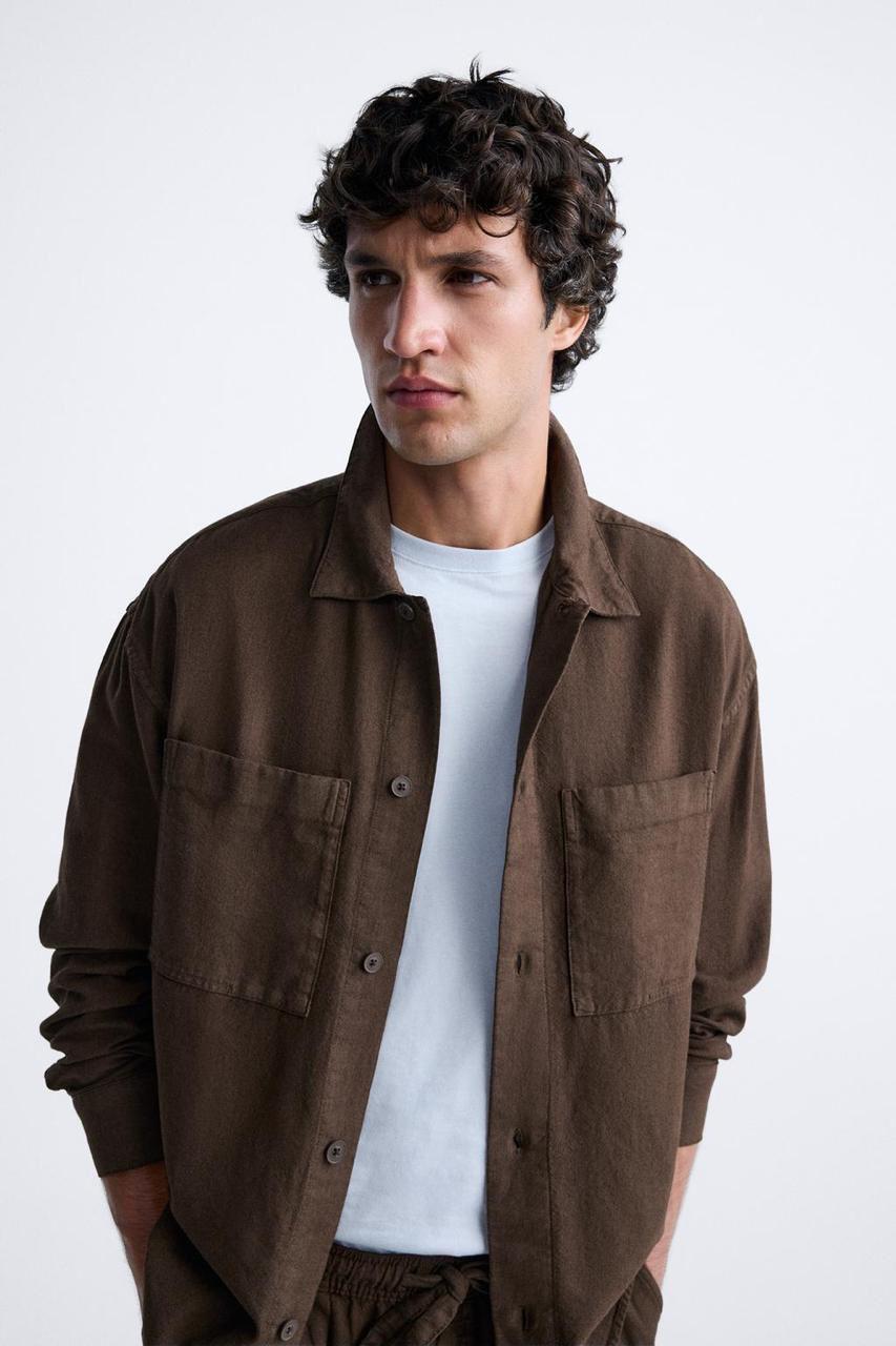 Zara Oversized Shirt With Double Pocket