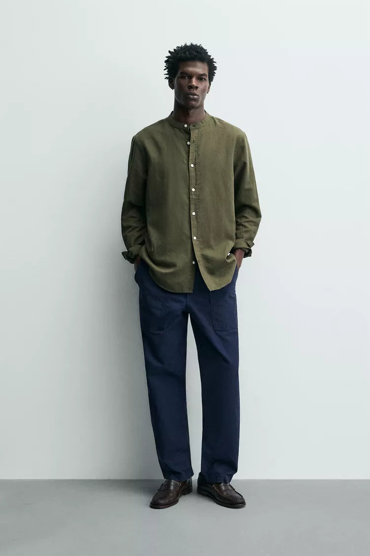 Zara Relaxed Fit Linen/Cotton Shirt