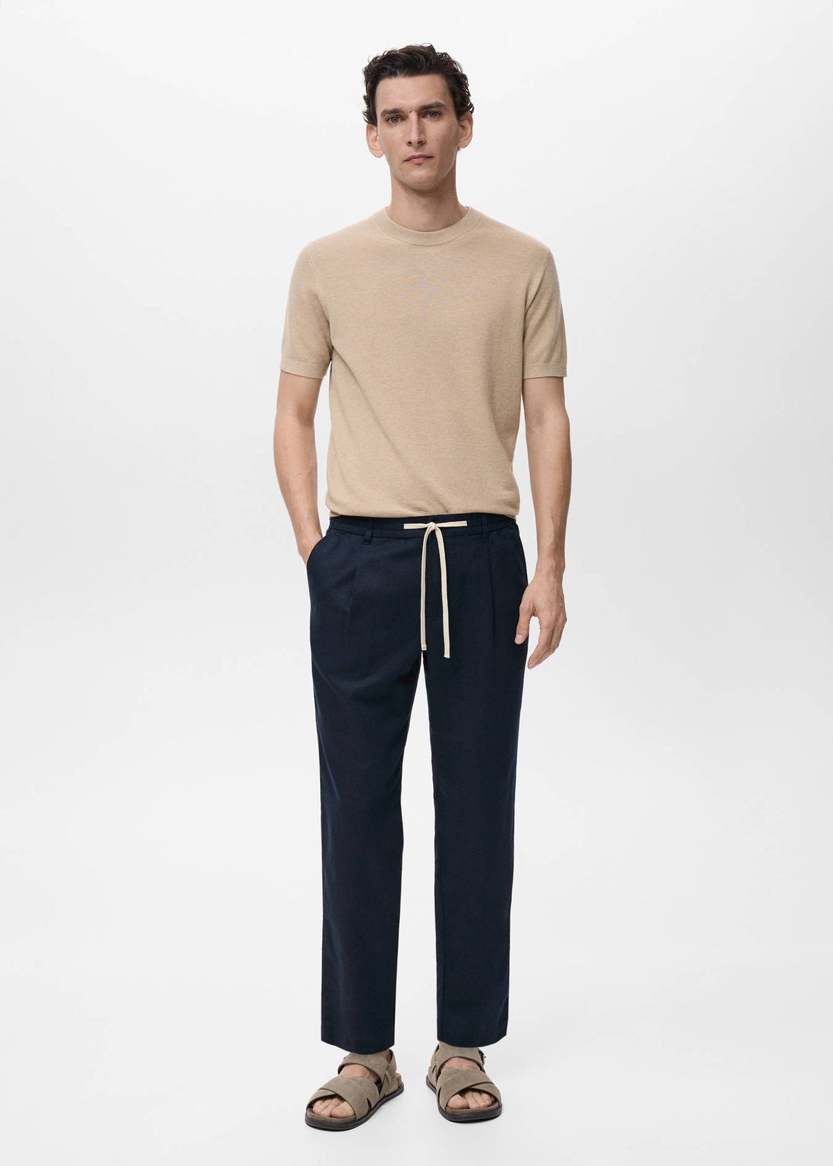 Mango Slim-Fit Trousers With Drawstring