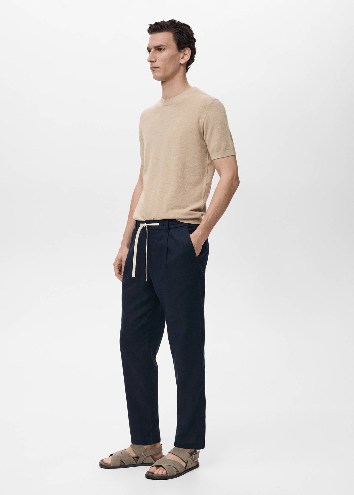 Mango Slim-Fit Trousers With Drawstring