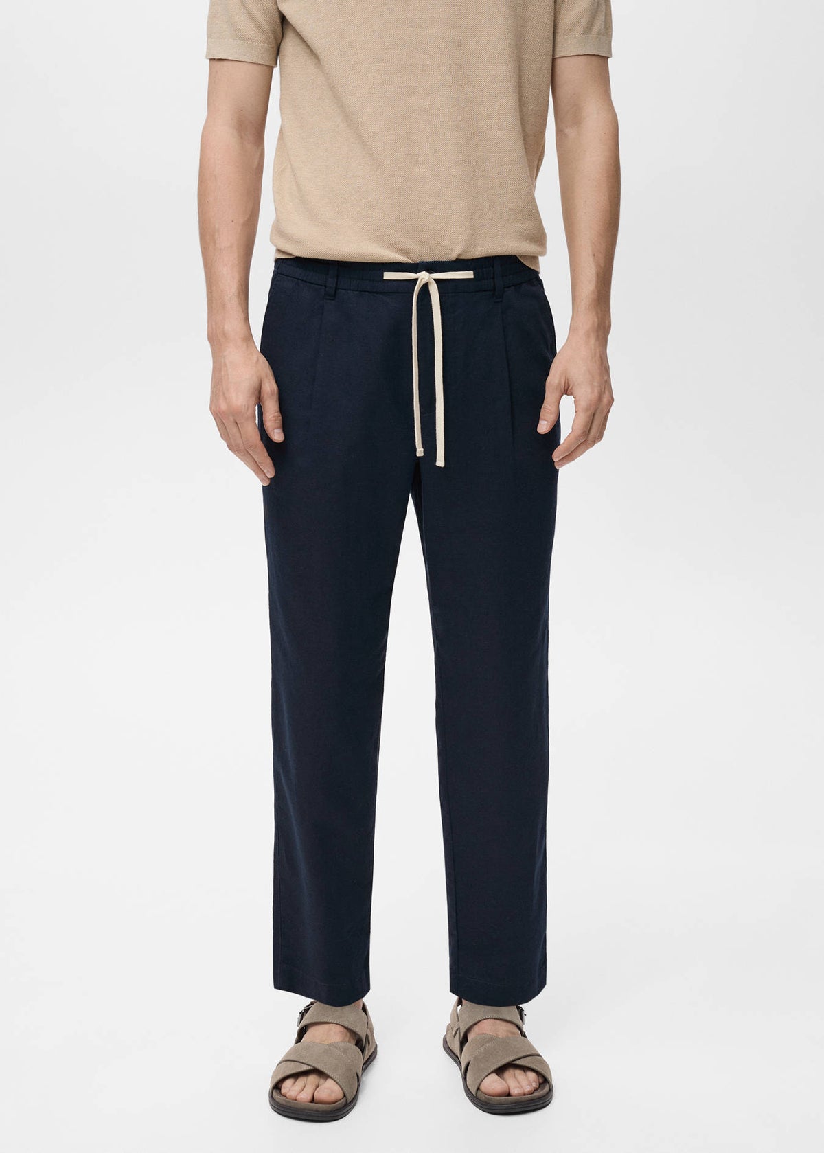 Mango Slim-Fit Trousers With Drawstring