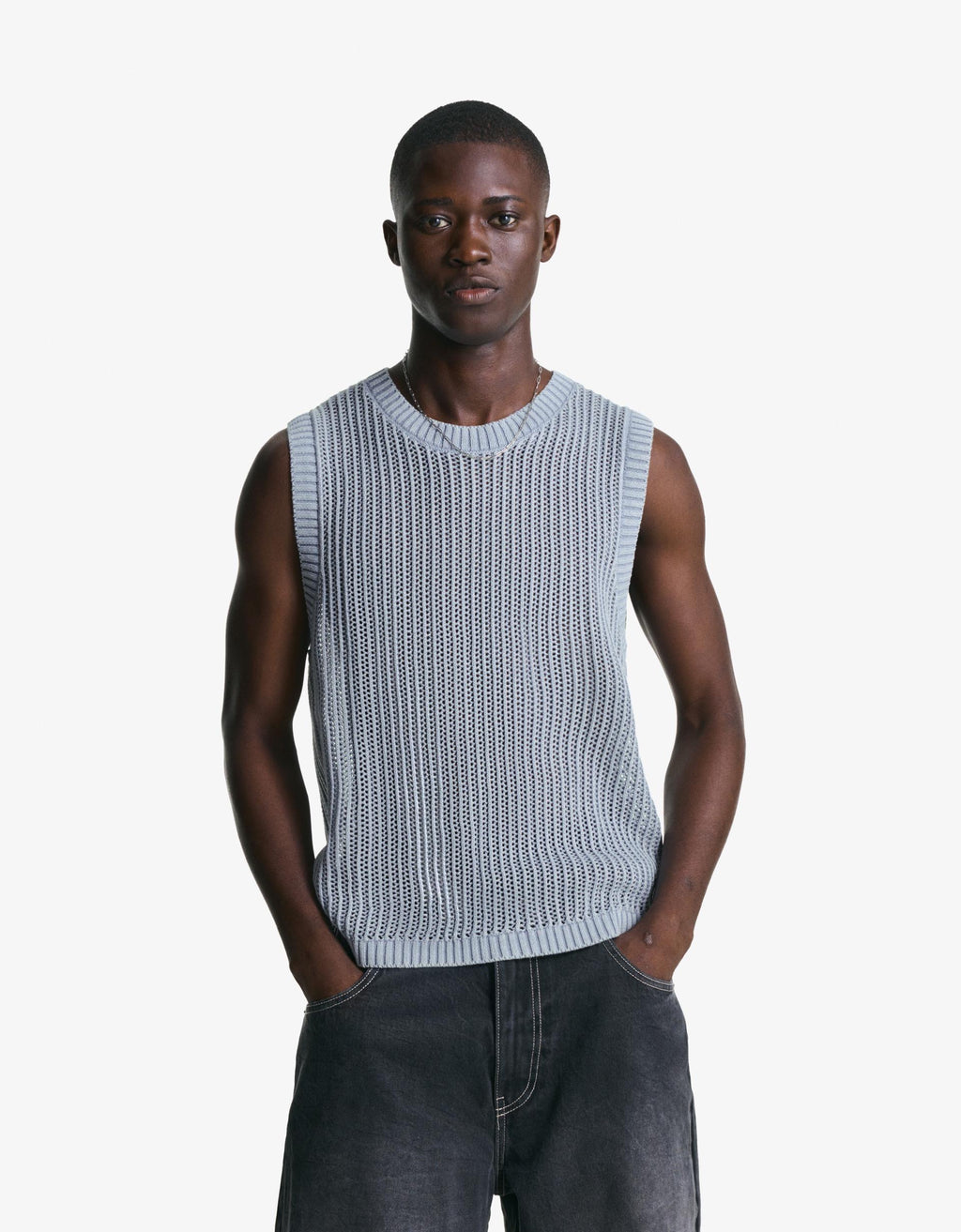 Bershka Faded-Effect Gilet